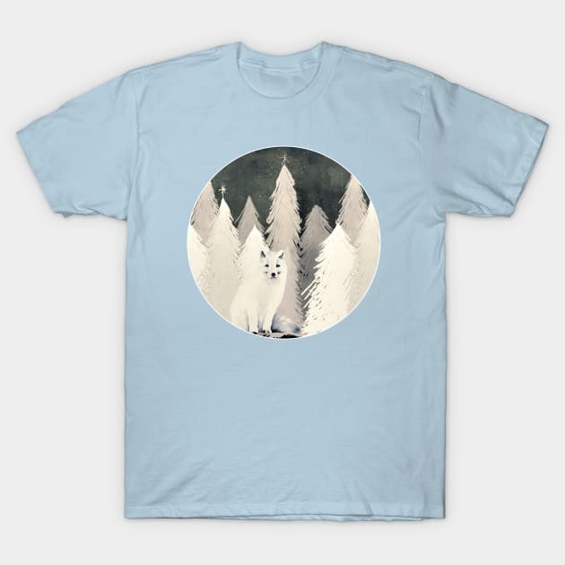 Arctic Wolf Sticker T-Shirt by Amanda Jane